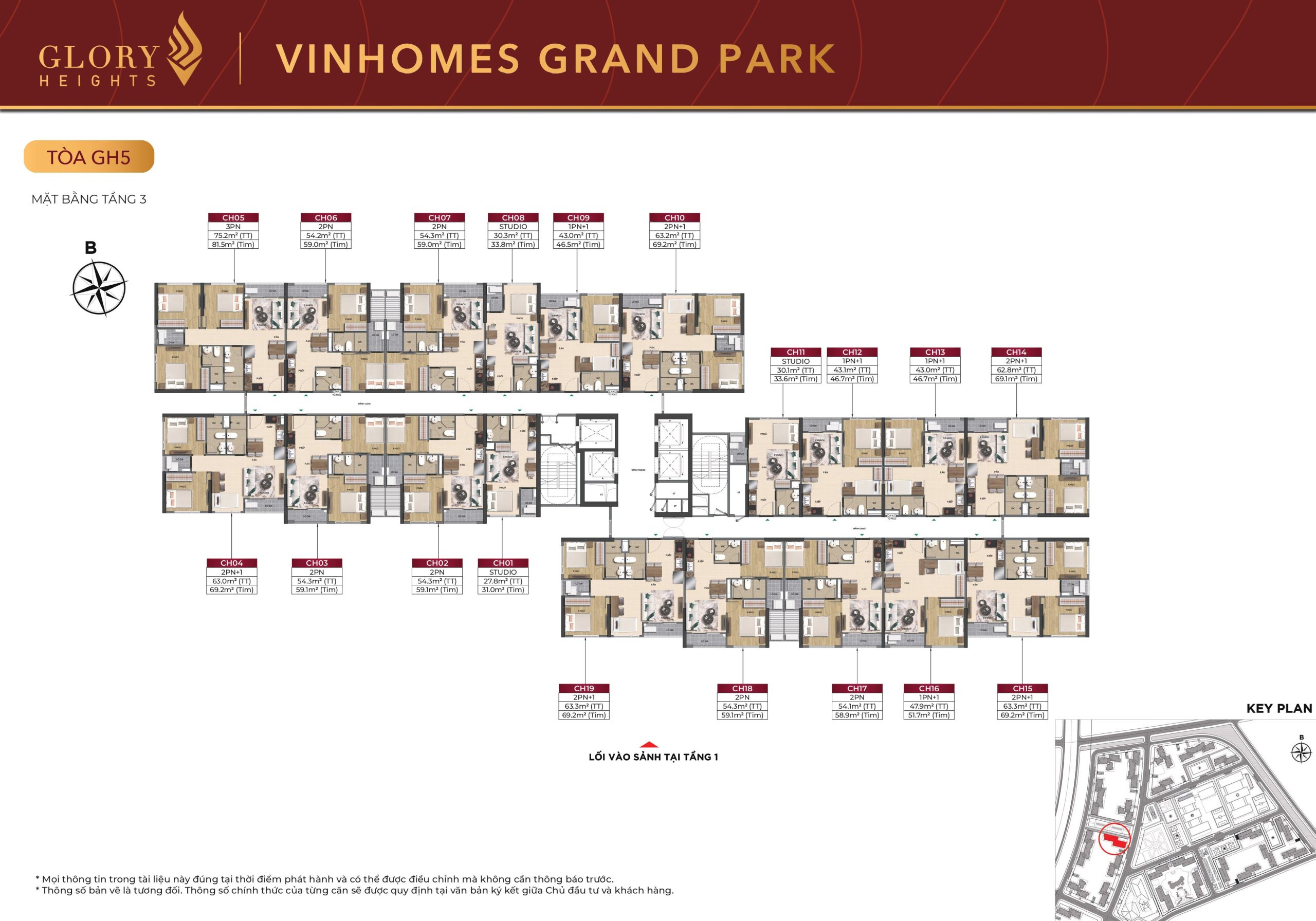 Mặt bằng chi tiết căn hộ Glory Heights Vinhomes Grand Park - 151
