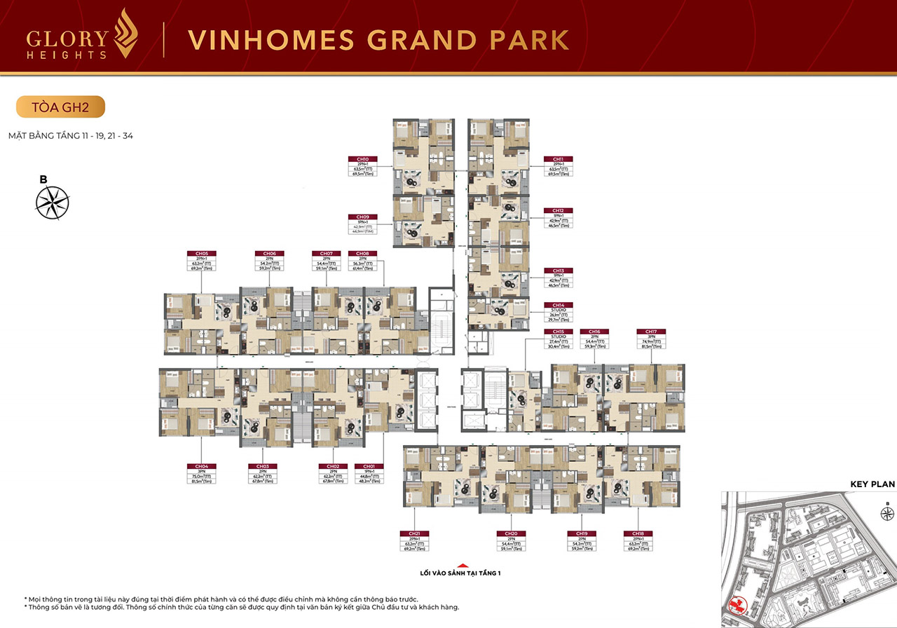Mặt bằng chi tiết căn hộ Glory Heights Vinhomes Grand Park - 146