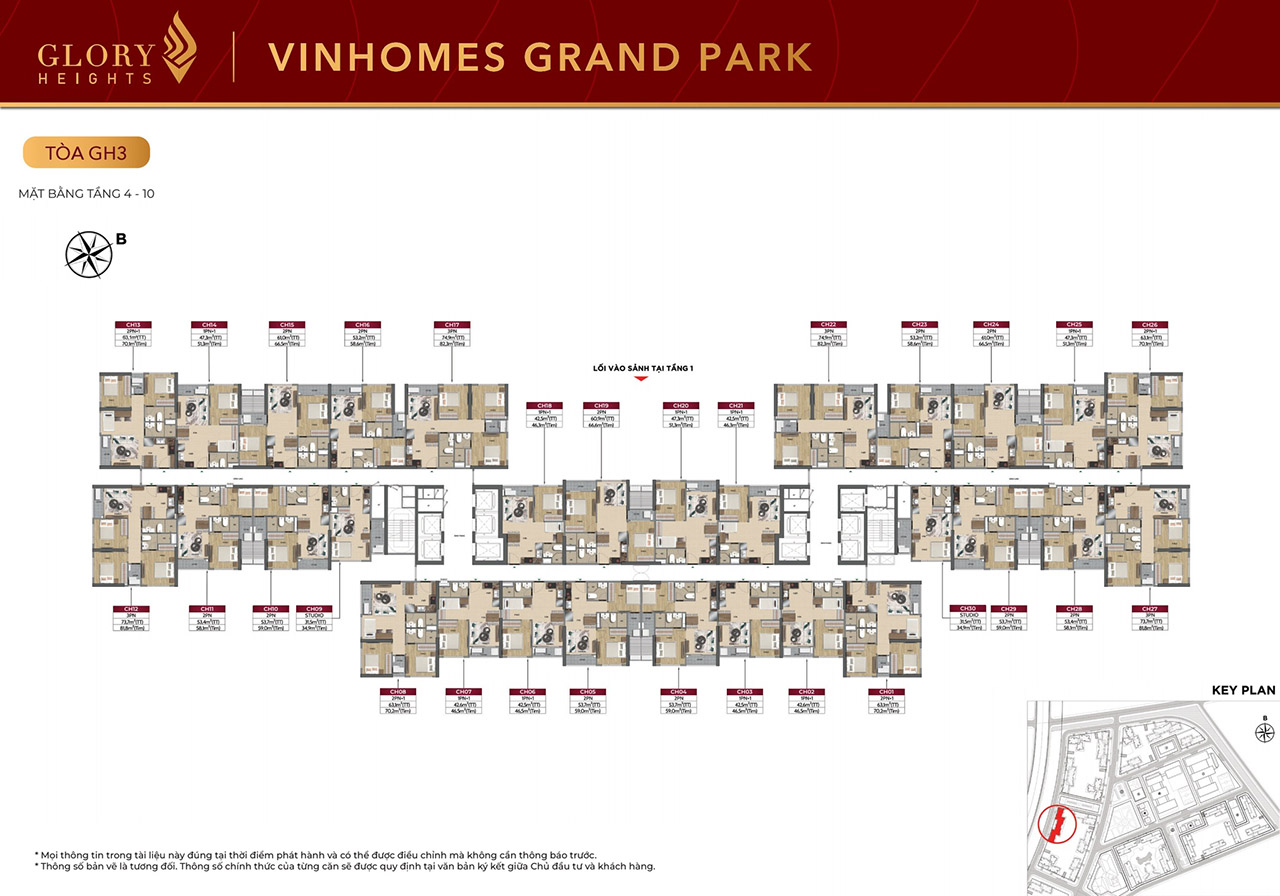 Mặt bằng chi tiết căn hộ Glory Heights Vinhomes Grand Park - 148